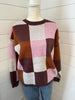 Multi-colored Checkered Pullover Sweater
