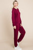 Super Lady Round Neck Raglan Sleeve Top and Pants Lounge Set