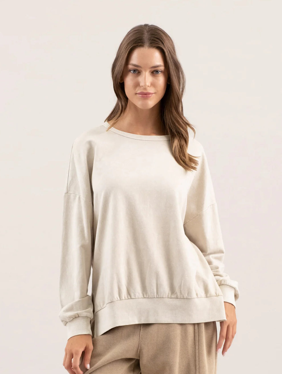 Cream Washed Crewneck