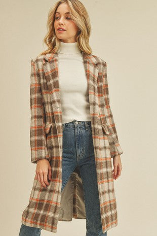 Taupe Plaid Jacket - Grace Ann Faith Boutique - Official Online Boutique