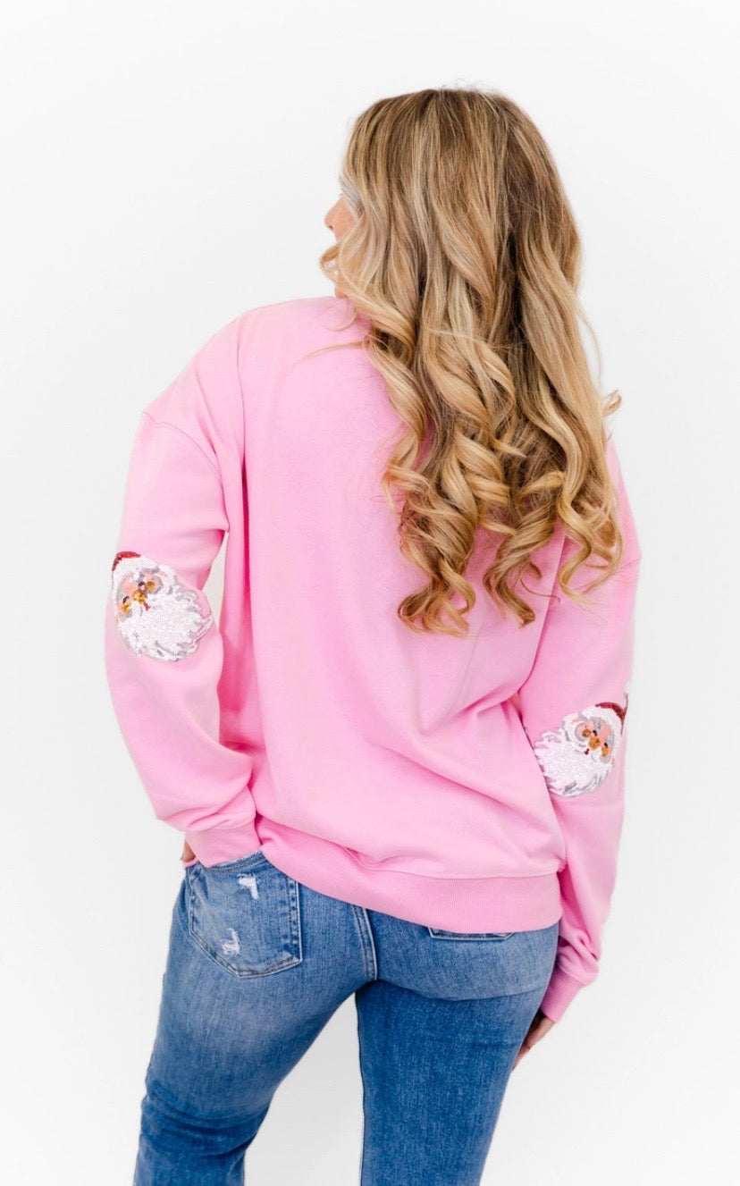Santa Sequin Patch Sweatshirt