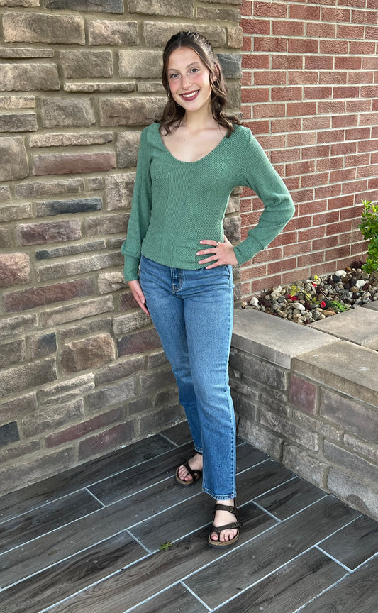 Green Long Sleeve - Grace Ann Faith Boutique - Official Online Boutique