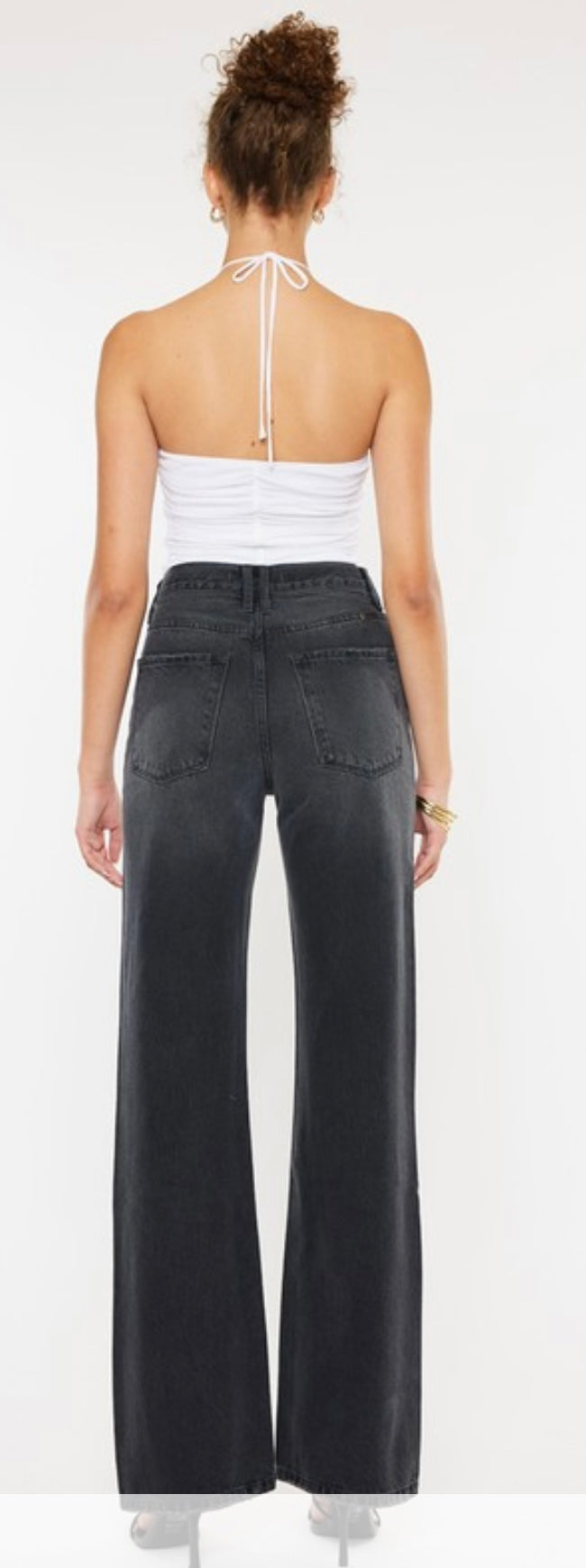 Kancan Dark Grey Ultra High Rise 90’s Flare Jeans