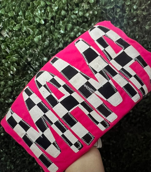 Pink Checkerboard Mama Short Sleeve Graphic Tee