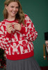 Red Checkered Gingerbread Knit Sweater