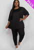 Black Oversized T-shirt and Legging Two Piece Set