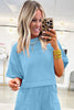 Sky Blue Drop Shoulder Boxy Tee and Barrel Pants Set