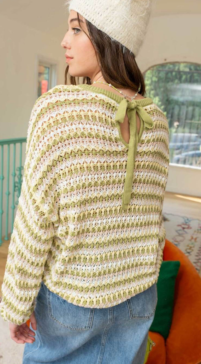 Lime Multi-color Knit Sweater