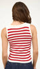 Blu Pepper Red and White Striped Tank Top