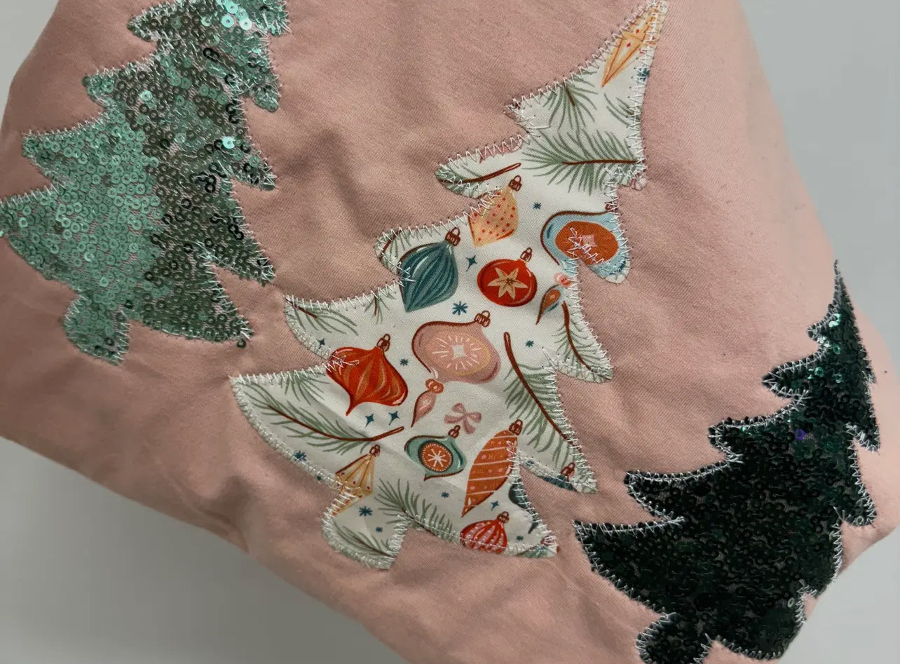 Peach Christmas tree trio