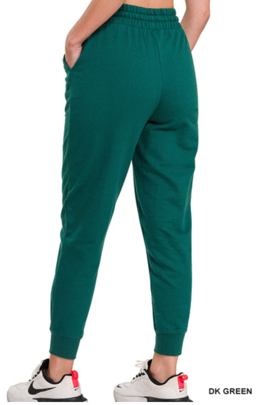 Dark Green French Terry Joggers