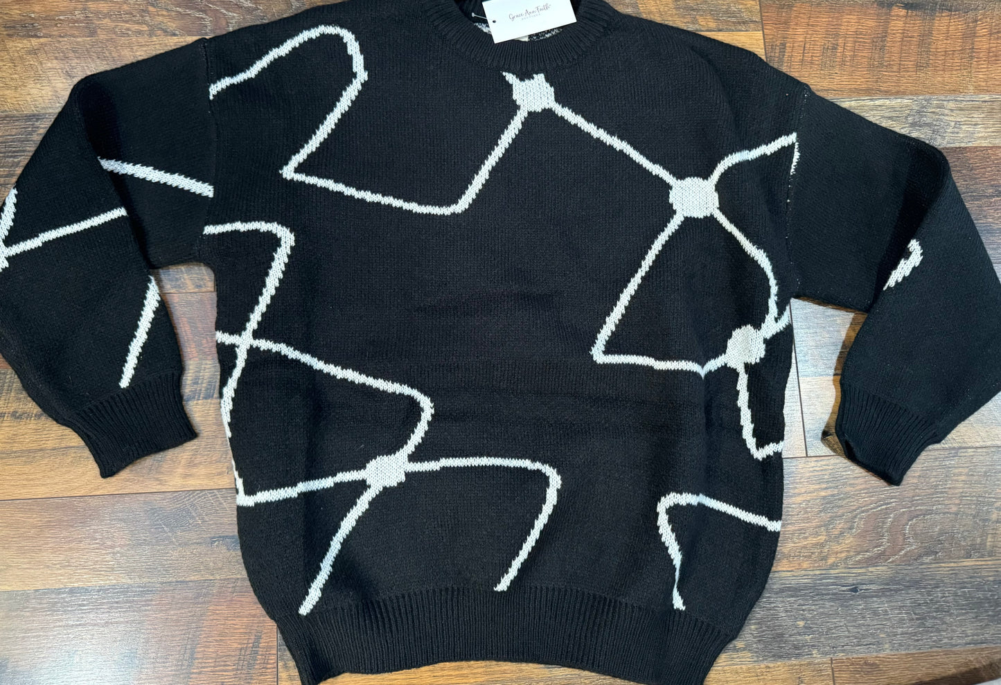 Black and White Patterned Sweater