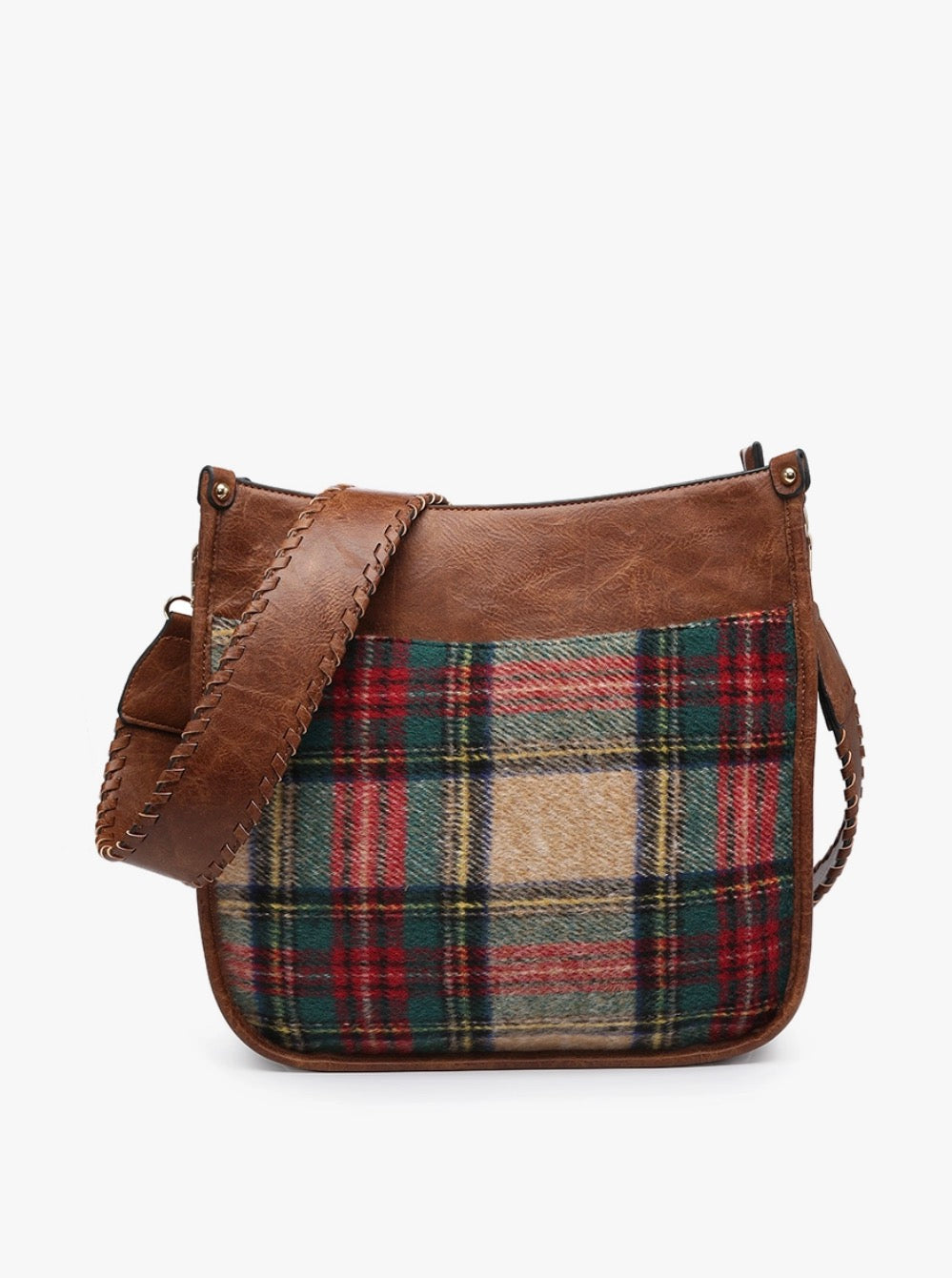 JEN & CO. Multicolor Chloe Plaid Crossbody with Guitar Strap