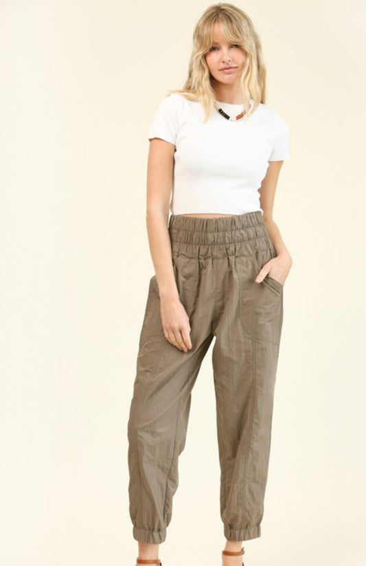 Solid Smocked Waistband Jogger Pants - Grace Ann Faith Boutique - Official Online Boutique