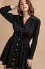 Satin Button Down Shirt Dress With Jeweled Buttons - Grace Ann Faith Boutique - Official Online Boutique