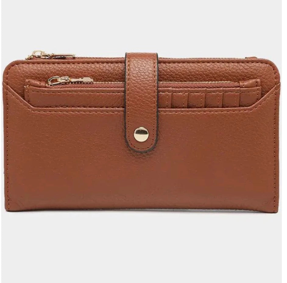 JEN & CO. Brown Macy Snap Wallet w/ Removable Cardholder