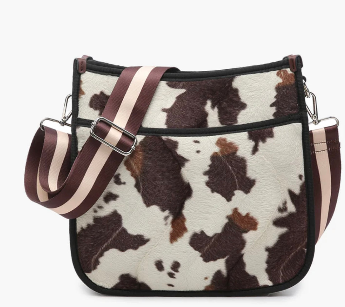 JEN&CO. Jolee Cow Neoprene Crossbody w/Guitar Strap - Grace Ann Faith Boutique - Official Online Boutique