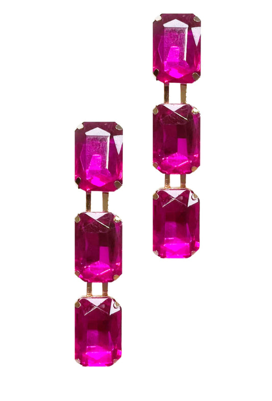 HOT PINK TRIAD DANGLE EARRINGS - Grace Ann Faith Boutique - Official Online Boutique
