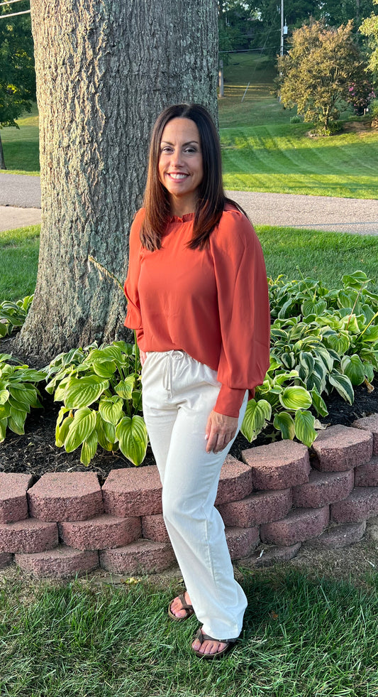 Apricot Linen Loose Pants - Grace Ann Faith Boutique - Official Online Boutique