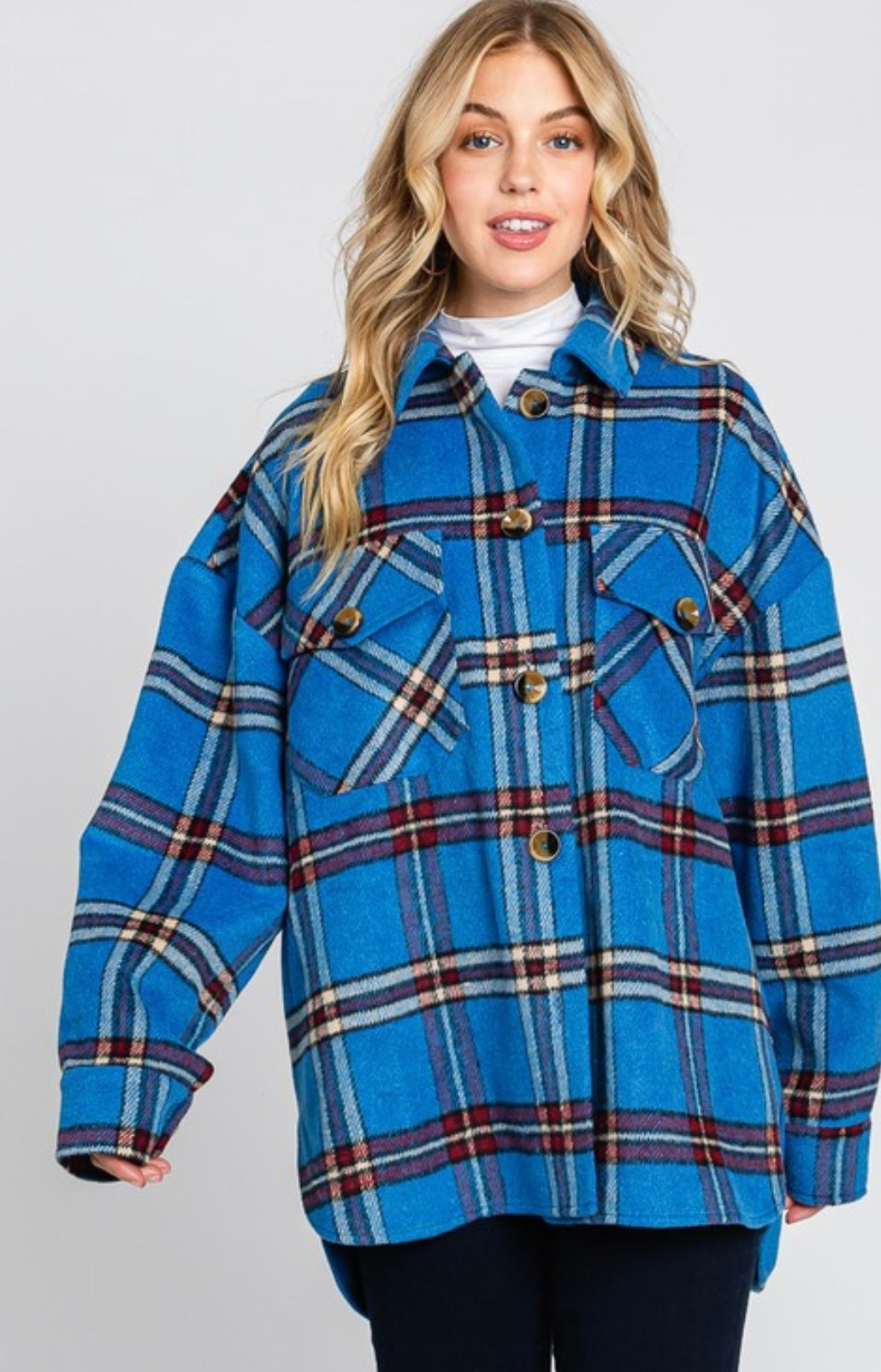 Oversize Plaid Flannel Shirt Jacket Shacket - Grace Ann Faith Boutique - Official Online Boutique
