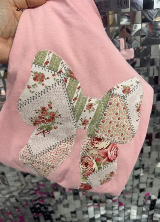 Patchwork Bow Coquette Short Sleeve