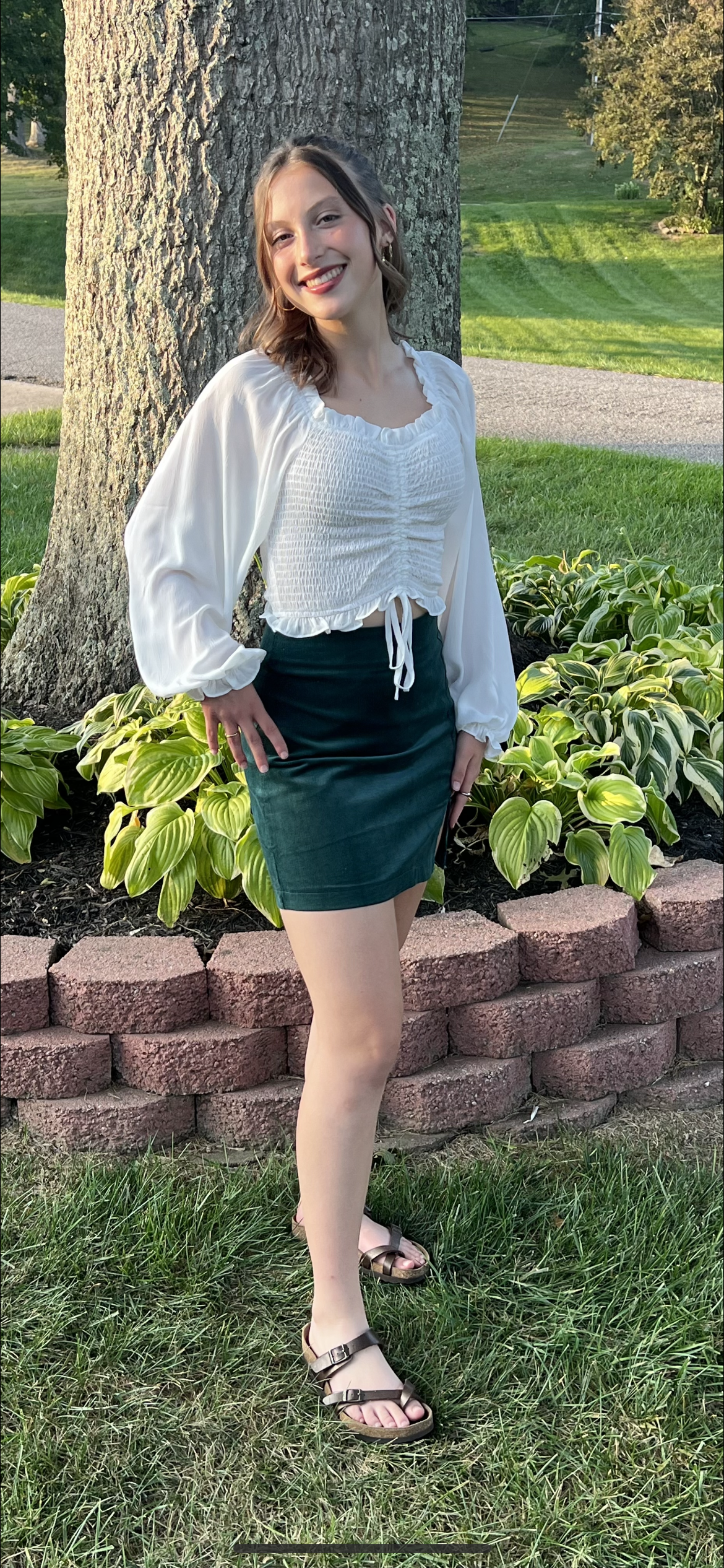 Hunter Green High Waisted Corduroy Skirt W/Slit - Grace Ann Faith Boutique - Official Online Boutique