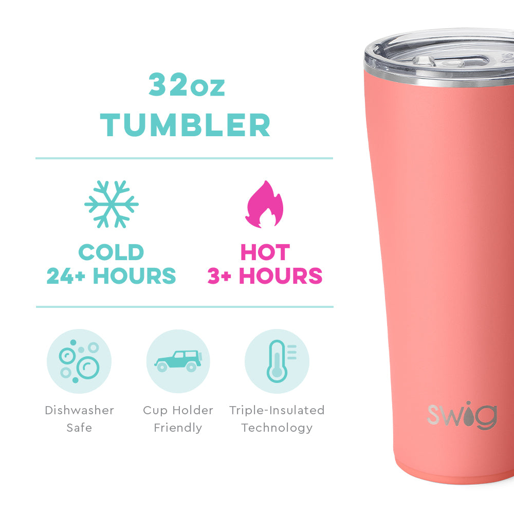 Swig Coral Tumbler (32oz) - Grace Ann Faith Boutique - Official Online Boutique