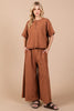 Ces Femme Half Button Half Sleeve Top and Pants Set