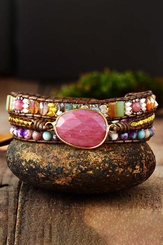 Handmade Crystal Beaded Natural Stone Bracelet - Grace Ann Faith Boutique - Official Online Boutique