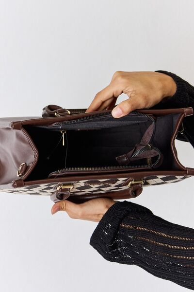 David Jones Argyle Pattern PU Leather Handbag - Grace Ann Faith Boutique - Official Online Boutique