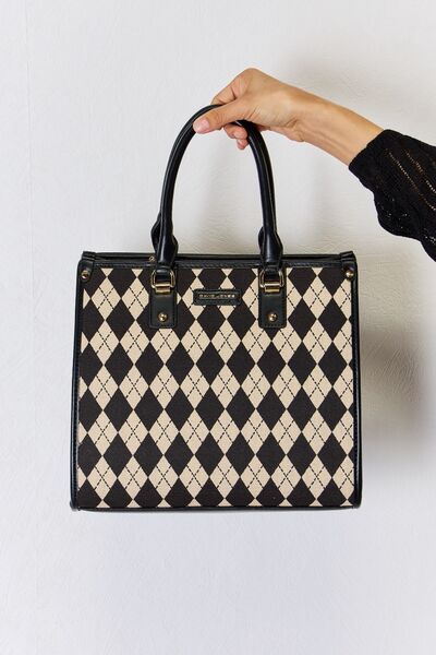 David Jones Argyle Pattern PU Leather Handbag - Grace Ann Faith Boutique - Official Online Boutique