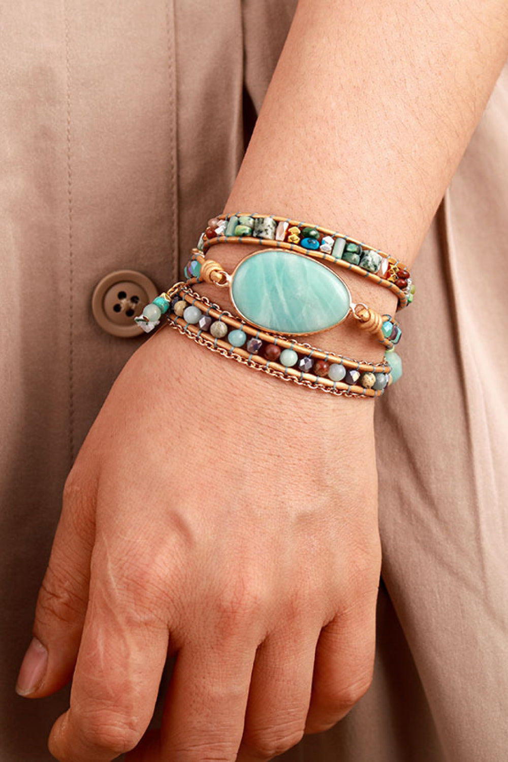 Handmade Natural Stone Beaded Triple Layer Bracelet - Grace Ann Faith Boutique - Official Online Boutique