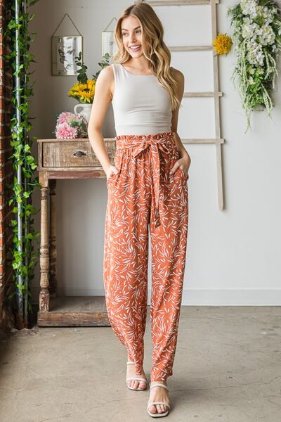 Heimish Full Size Printed Tied Straight Casual Pants - Grace Ann Faith Boutique - Official Online Boutique