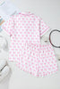 Short Sleeve and Ruffled Shorts Pajama Set