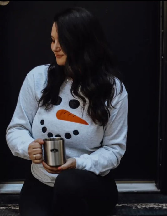 Snowman Embroidered Sweatshirt