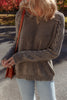 Ashleigh Blue Contrast Cable Knit Sleeve Casual Sweater