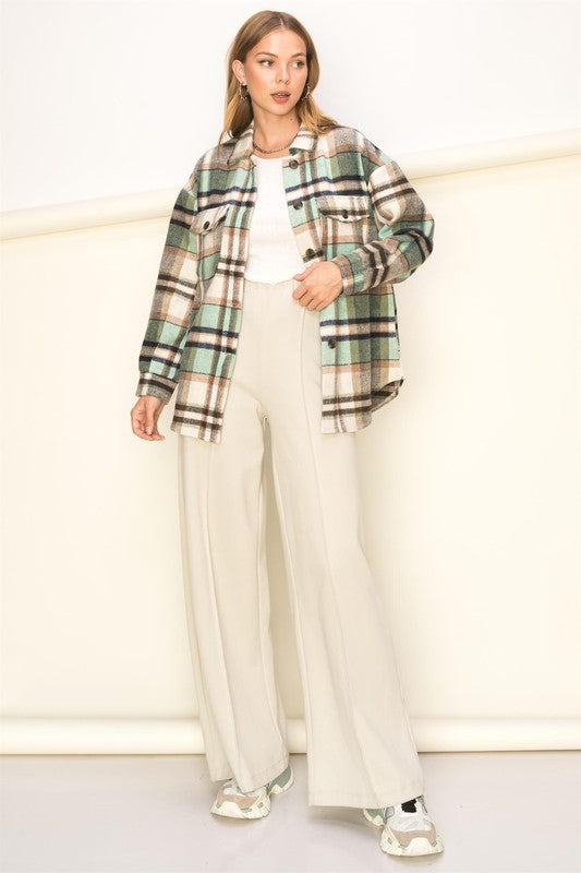 Sweet Comfort Plaid Pattern Shacket - Grace Ann Faith Boutique - Official Online Boutique 
