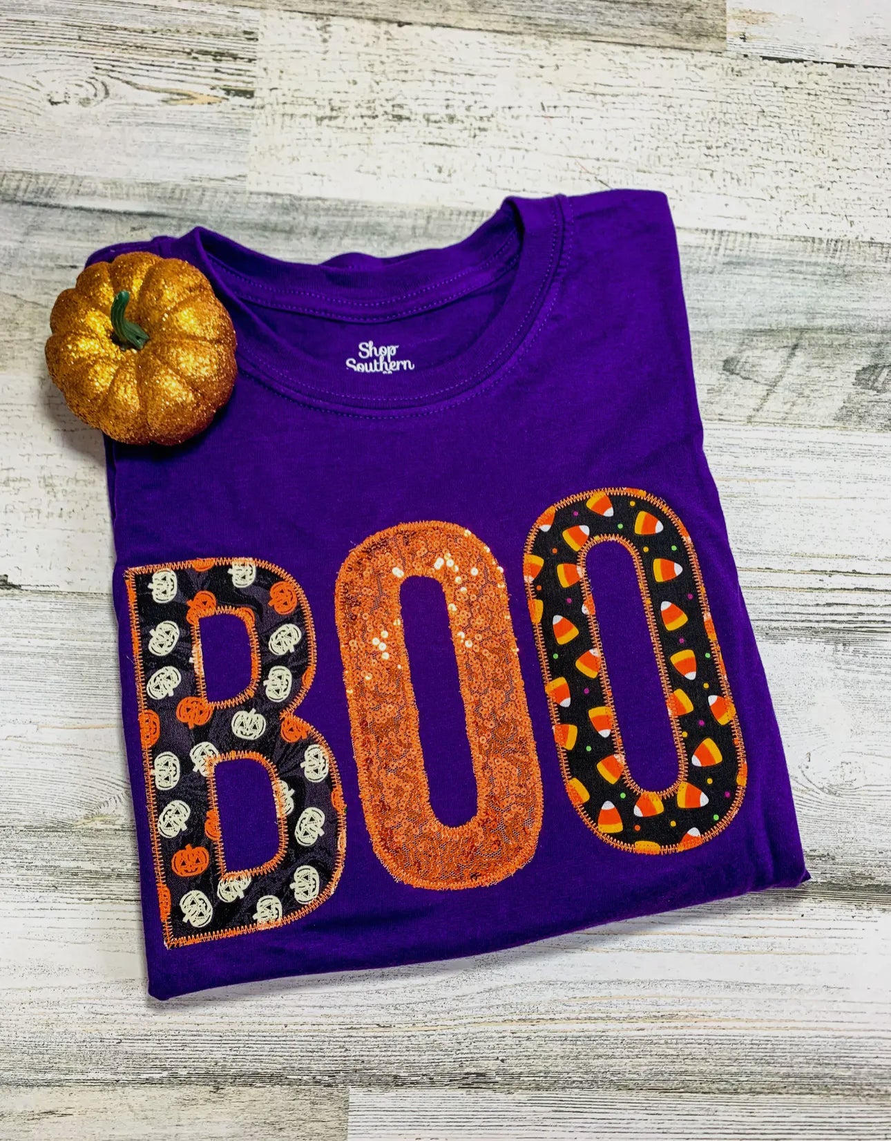 Purple Boo Halloween Short Sleeve