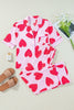 Pink Classic Heart Valentines Pajamas Set