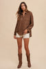 Annie Wear Openwork Button Down Drop Shoulder Shirt