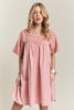 ADORA Round Neck Half Sleeve Babydoll Dress