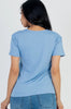 Cloud Blue Basic Short Sleeve Top