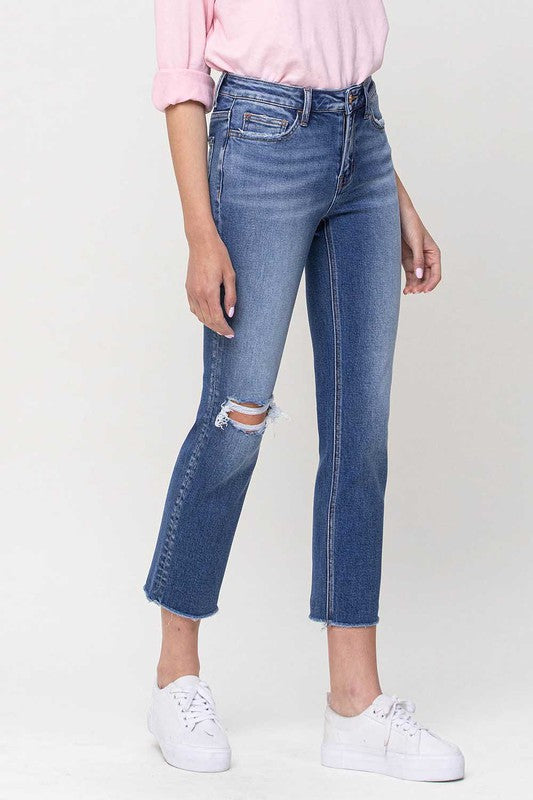 Mid-Rise Straight Crop Jeans - Grace Ann Faith Boutique - Official Online Boutique 
