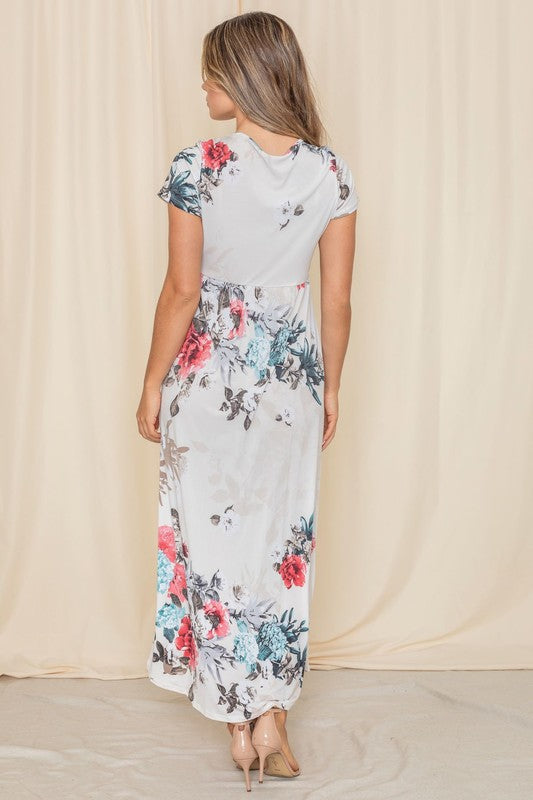 Short Sleeve Floral Maxi Dress - Grace Ann Faith Boutique - Official Online Boutique 