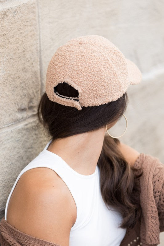 Boucle Sherpa Teddy Bear Knit Ball Cap - Grace Ann Faith Boutique - Official Online Boutique 