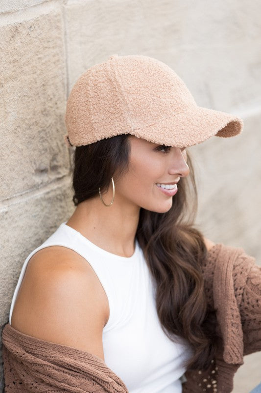 Boucle Sherpa Teddy Bear Knit Ball Cap - Grace Ann Faith Boutique - Official Online Boutique 