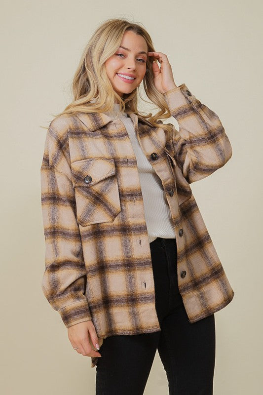 Oversized Plaid Shacket - Grace Ann Faith Boutique - Official Online Boutique 