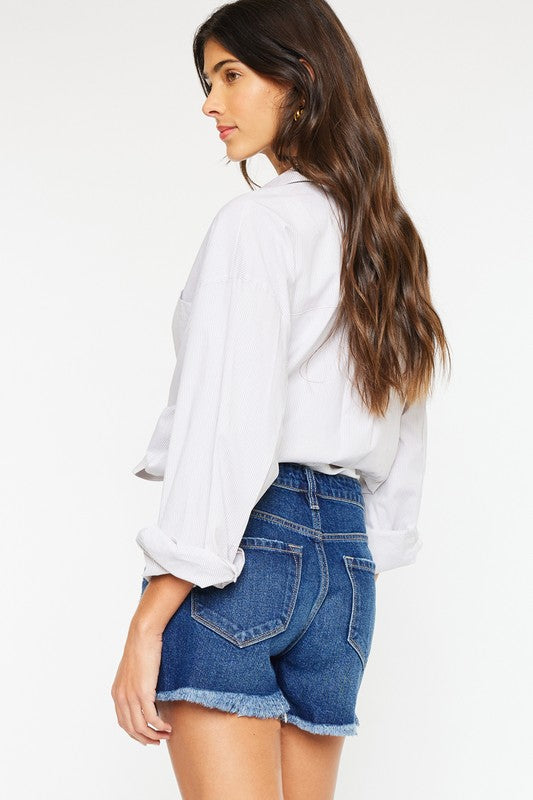 High Rise No Stitch Frayed Hem Shorts - Grace Ann Faith Boutique - Official Online Boutique 