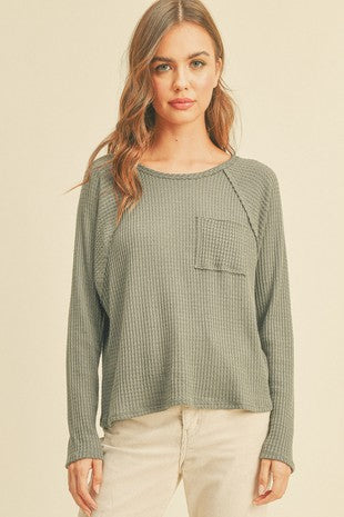 Olive Raglan Long Sleeve Top - Grace Ann Faith Boutique - Official Online Boutique 