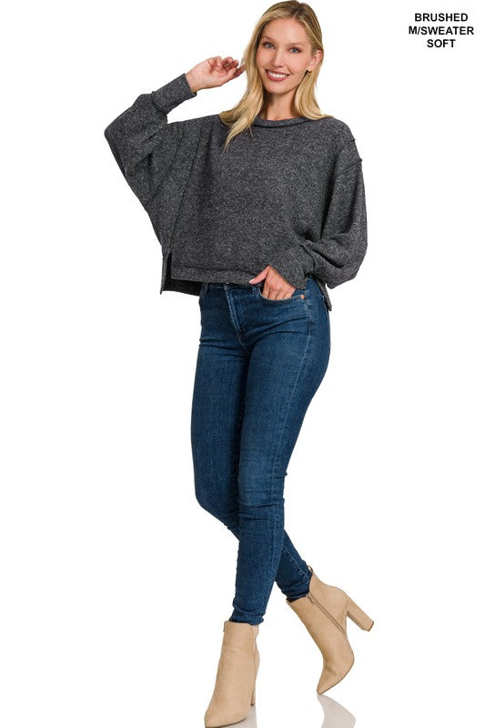 Brushed Melange Hacci Oversized Sweater - Grace Ann Faith Boutique - Official Online Boutique 